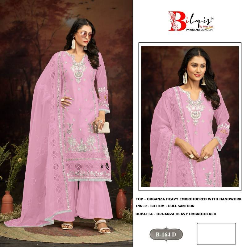 Bilqis B 164 C To F Organza Pakistani Salwar Kameez Collection