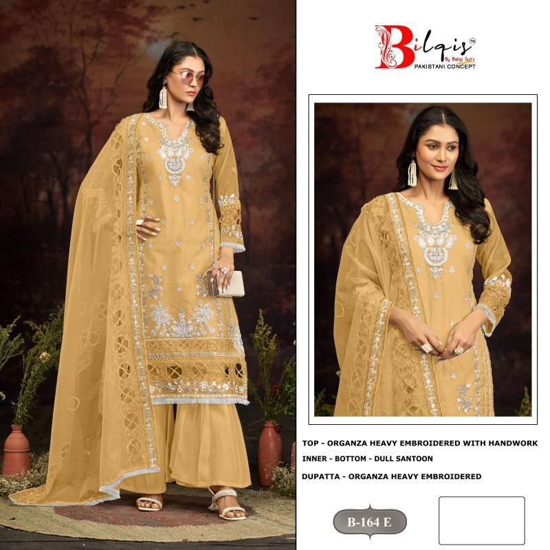 Bilqis B 164 C To F Organza Pakistani Salwar Kameez Collection