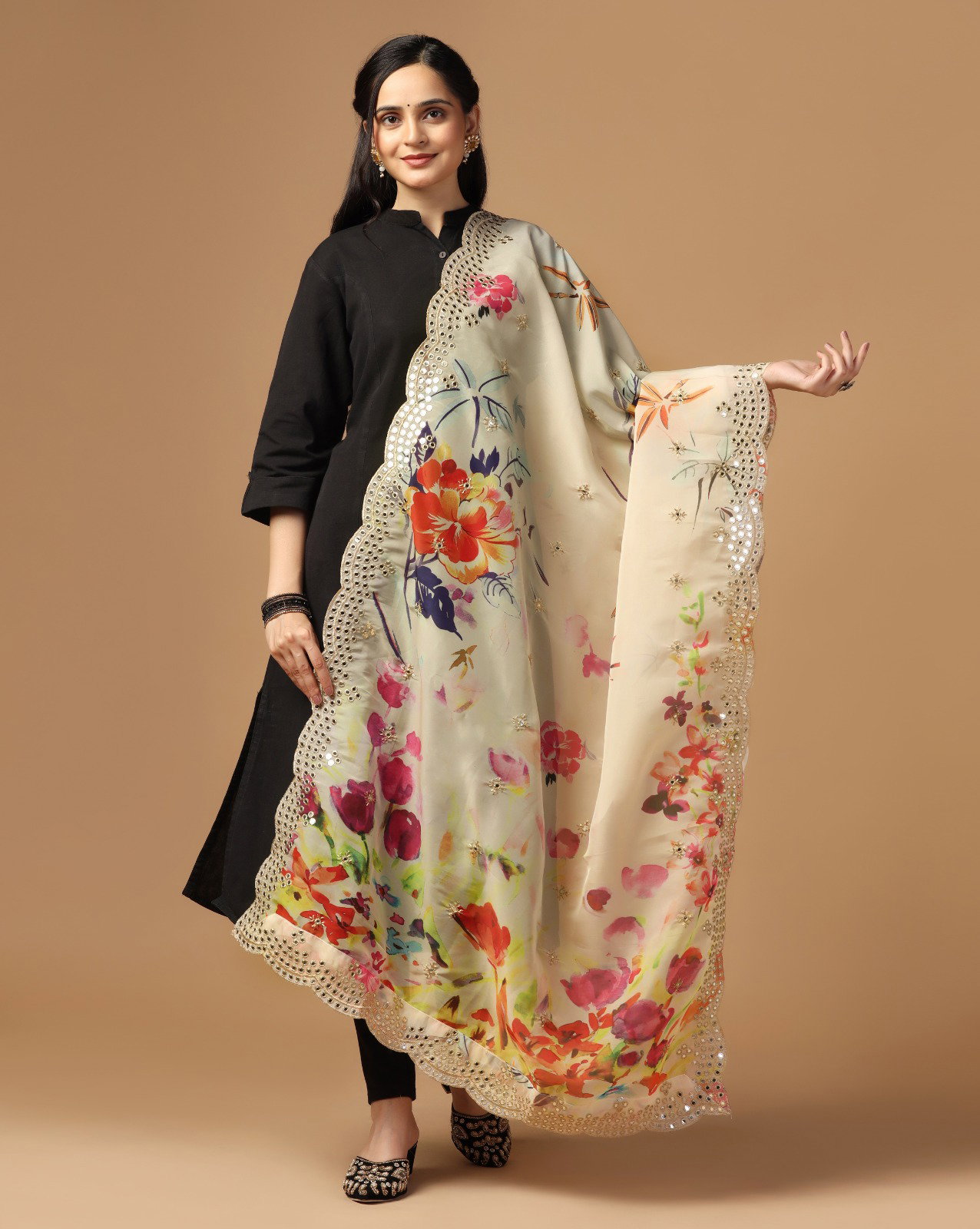  James 15 Organza Sequance  Designer Dupatta Collection