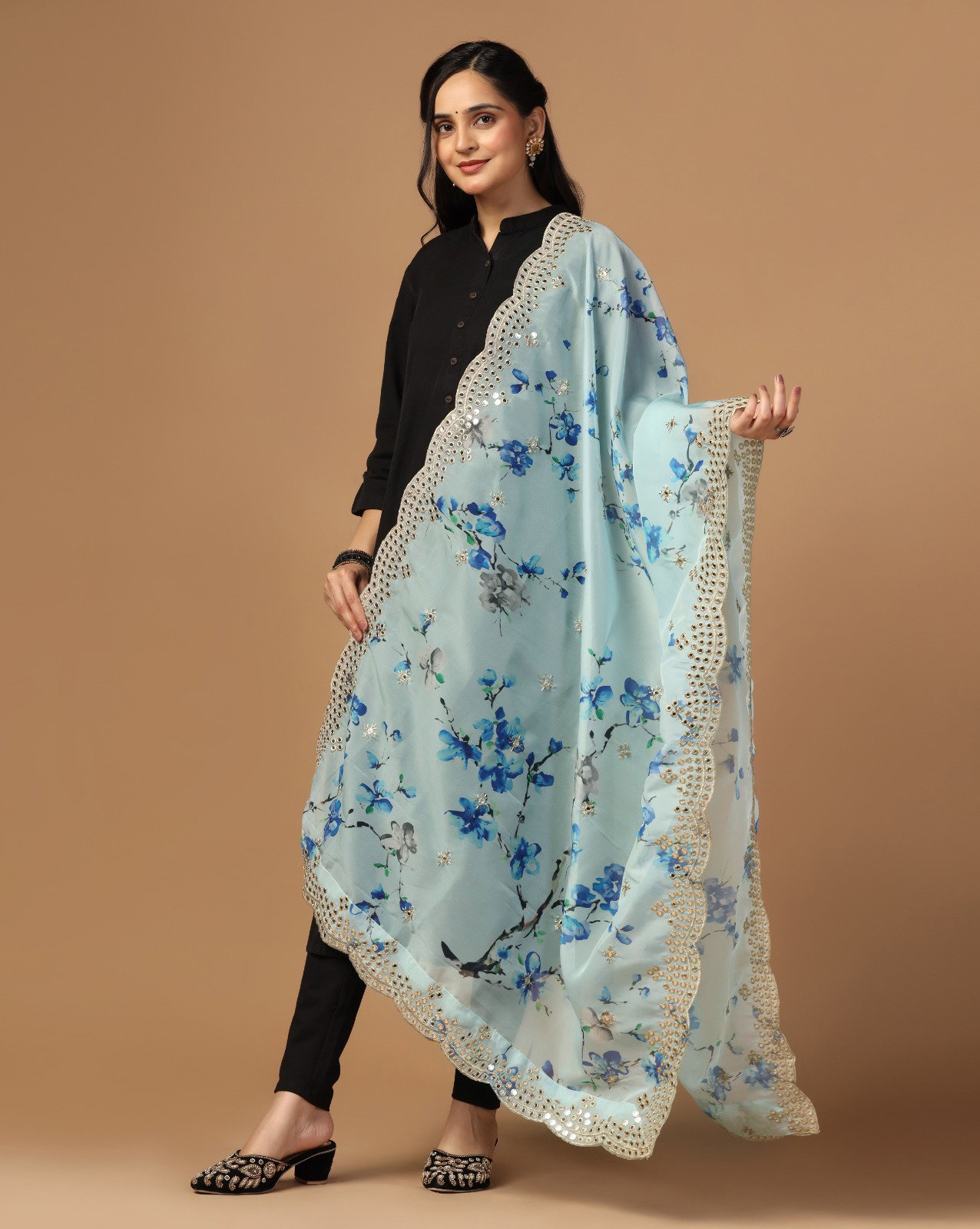  James 15 Organza Sequance  Designer Dupatta Collection