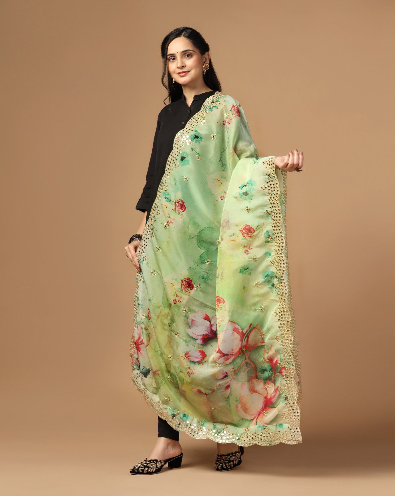  James 15 Organza Sequance  Designer Dupatta Collection
