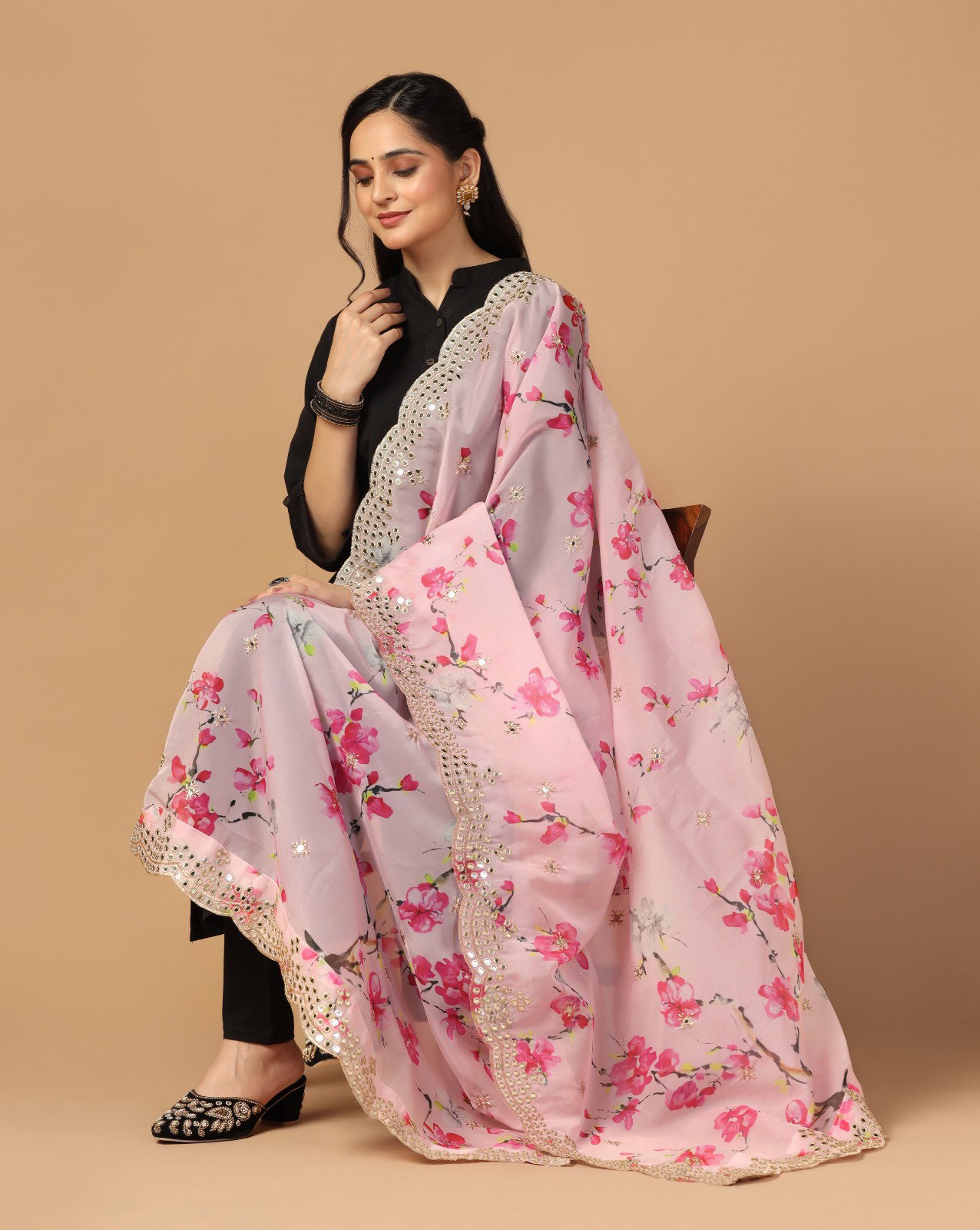  James 15 Organza Sequance  Designer Dupatta Collection