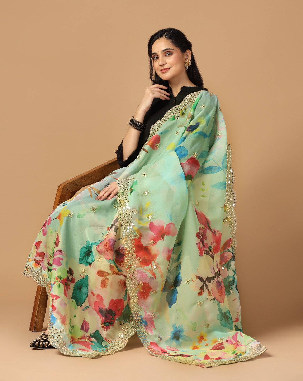  James 15 Organza Sequance  Designer Dupatta Collection