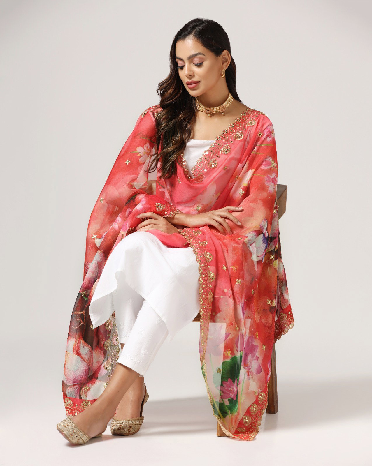 James 16 Organza Sequance Vastra Designer Dupatta Collection