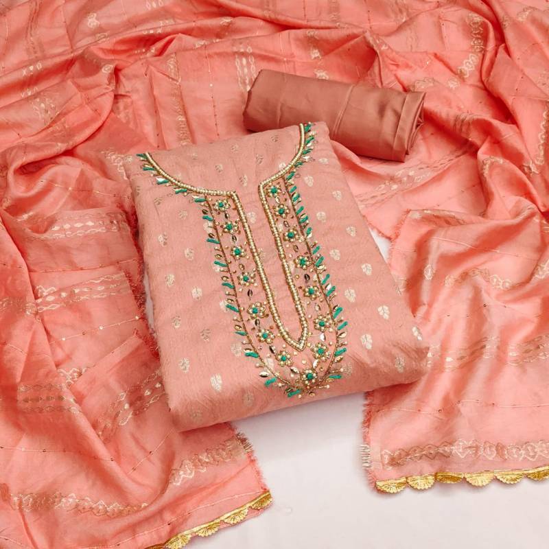 Color Set 9031 Embroidered Jacquard Dress Material Collection