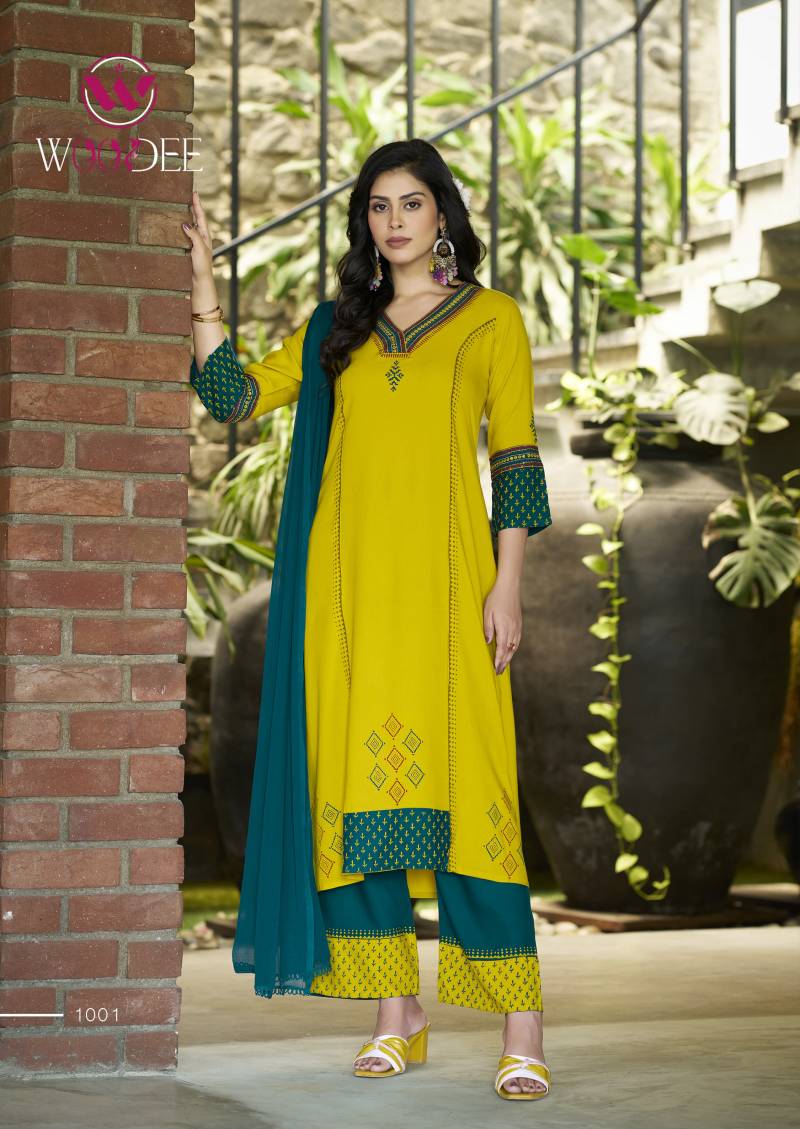 Woodee Tamanna Rayon Thread Work Readymade Collection