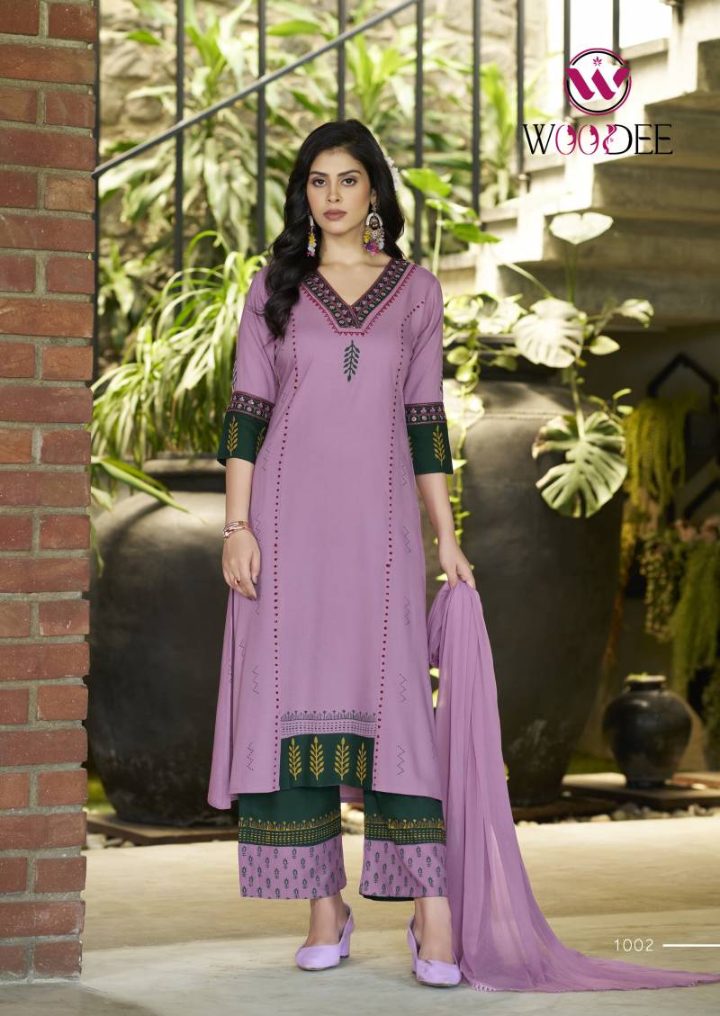 Woodee Tamanna Rayon Thread Work Readymade Collection