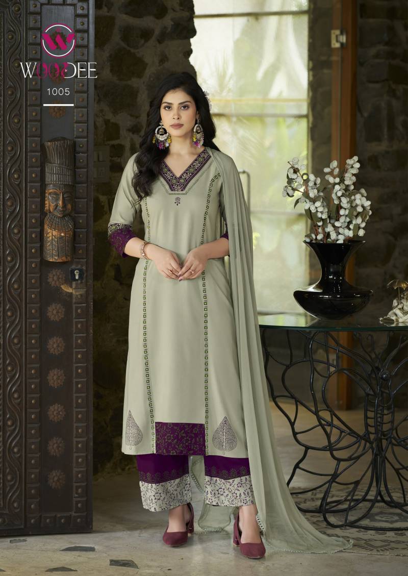 Woodee Tamanna Rayon Thread Work Readymade Collection