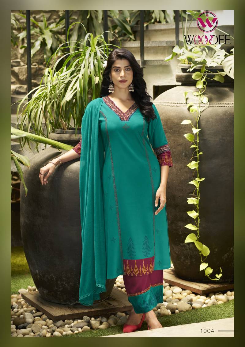 Woodee Tamanna Rayon Thread Work Readymade Collection