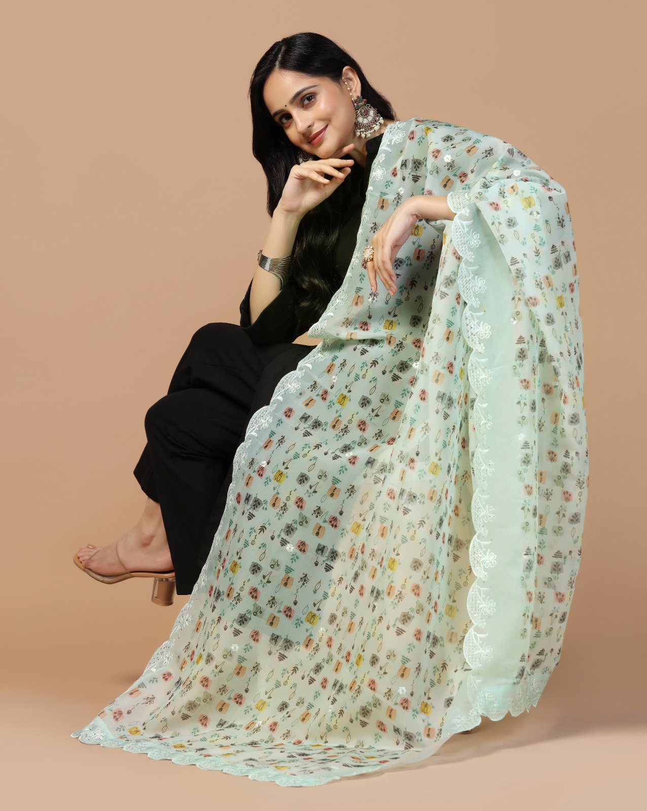James 17 Sequance Embroidery Designer Dupatta Collection