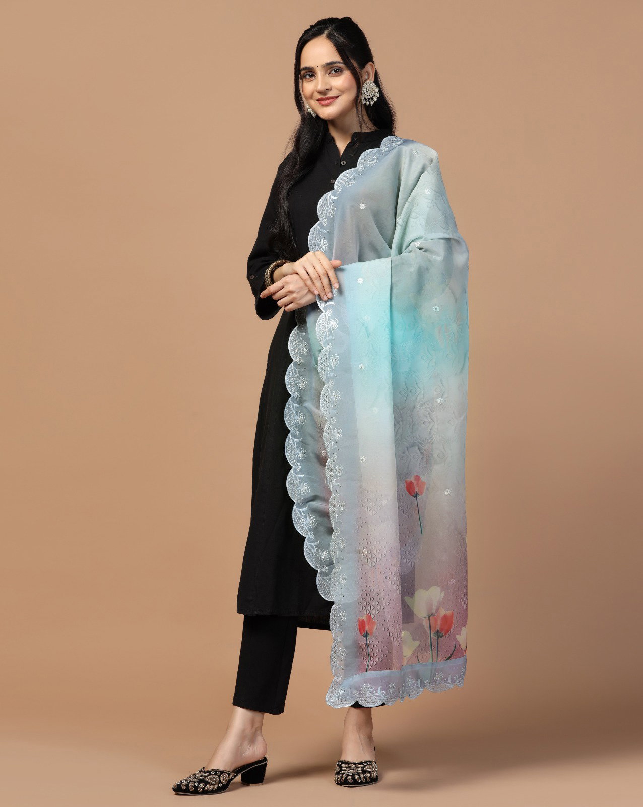 James 17 Sequance Embroidery Designer Dupatta Collection