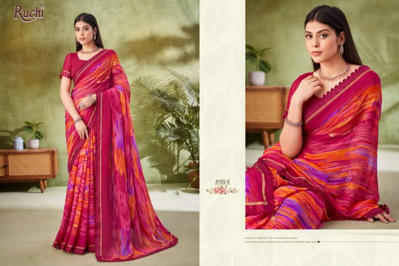Ruchi Savera 11 Chiffon Printed Fancy Sarees Collection