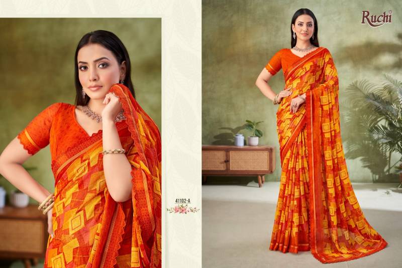 Ruchi Savera 11 Chiffon Printed Fancy Sarees Collection