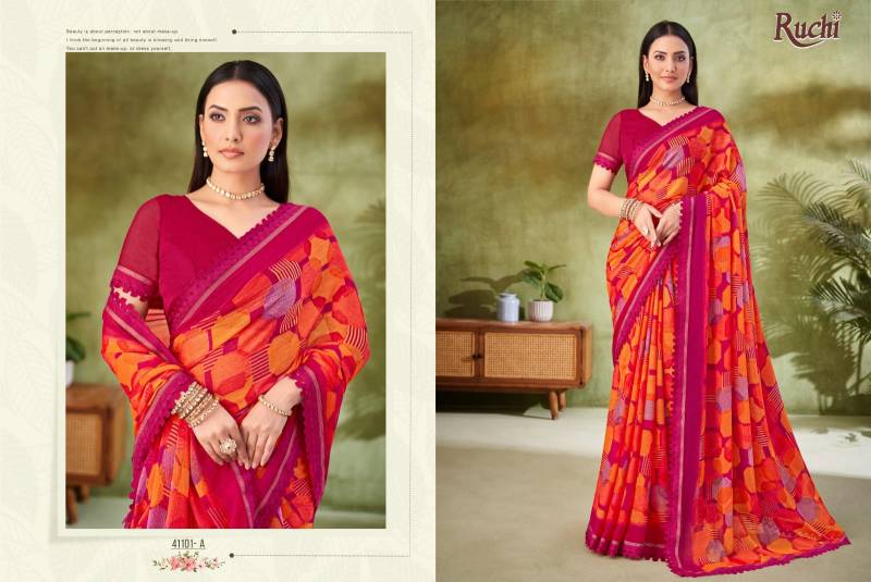 Ruchi Savera 11 Chiffon Printed Fancy Sarees Collection