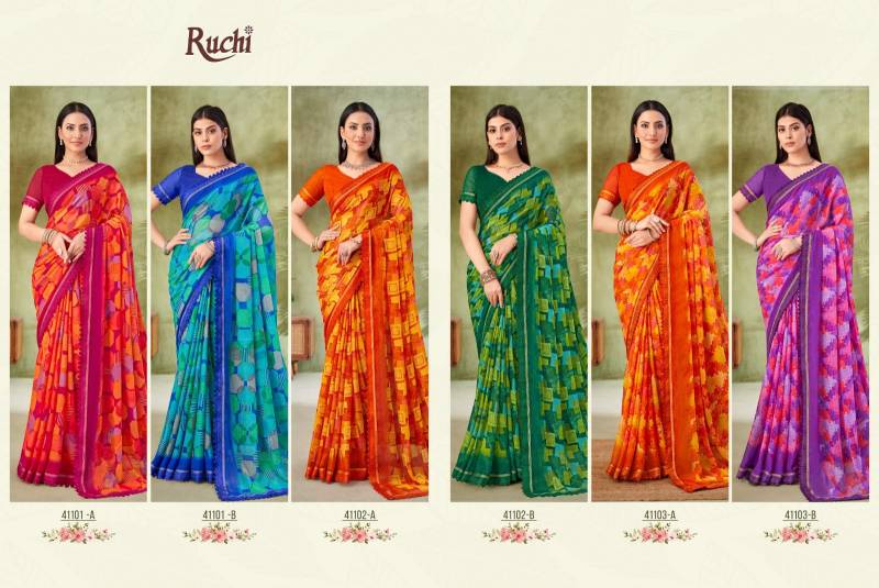 Ruchi Savera 11 Chiffon Printed Fancy Sarees Collection