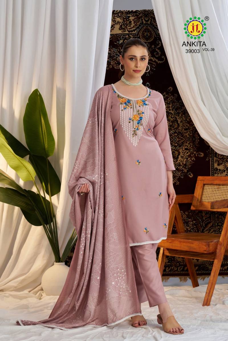 Jt Ankita Vol 39 Rayon Printed Dress Material Collection