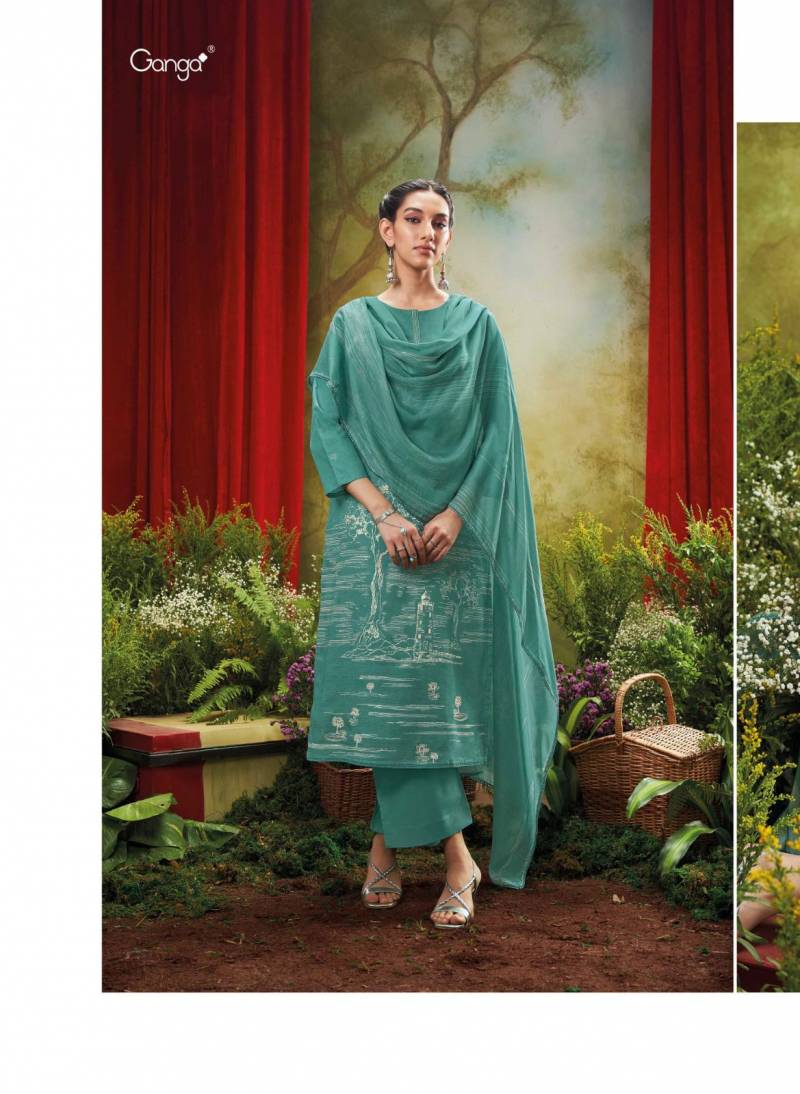 Ganga Veda Pattern Printed Embroidered Salwar Suit Collection