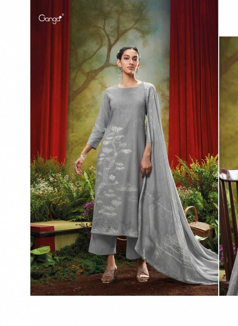 Ganga Veda Pattern Printed Embroidered Salwar Suit Collection