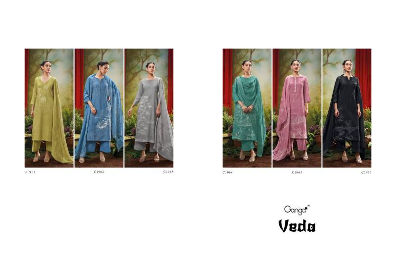 Ganga Veda Pattern Printed Embroidered Salwar Suit Collection