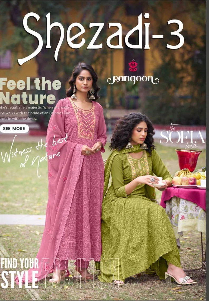 Rangoon Shezadi 3 Embroidered Anarkali Style Readymade Collection