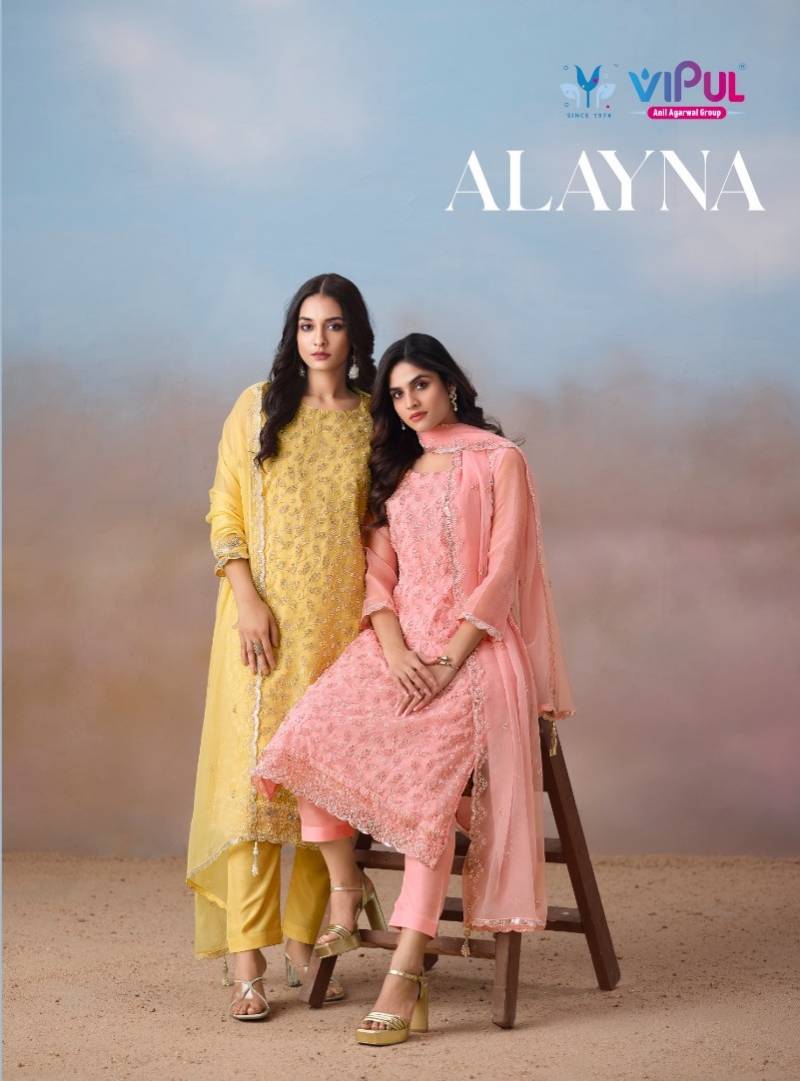 Vipul Alayna Chiffon Embroidered Designer Salwar Suits Collection