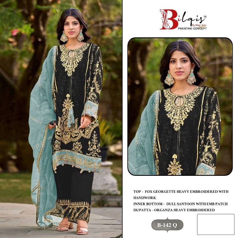 Bilqis B 142 Q To T Georgette Pakistani Salwar Kameez Collection