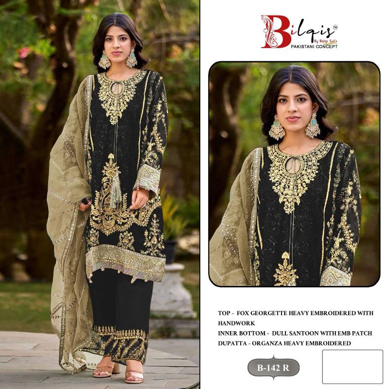 Bilqis B 142 Q To T Georgette Pakistani Salwar Kameez Collection