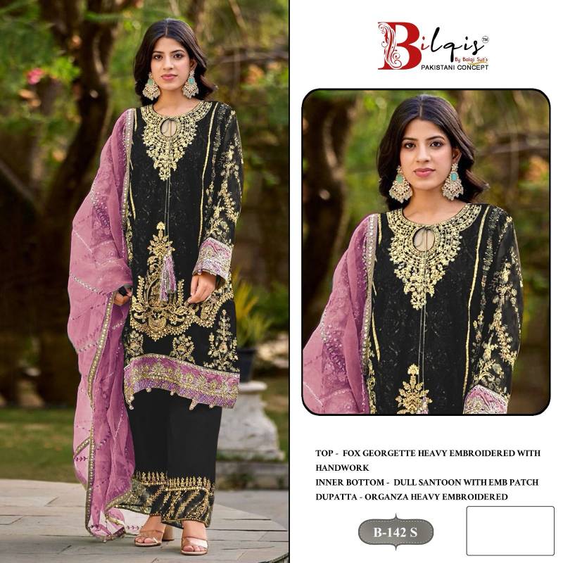 Bilqis B 142 Q To T Georgette Pakistani Salwar Kameez Collection