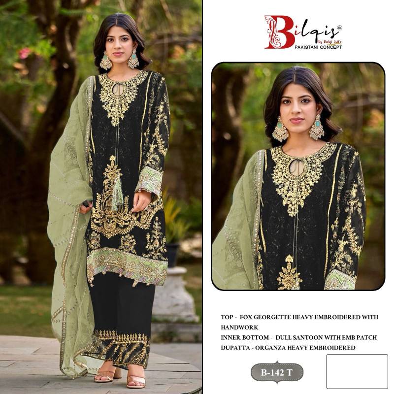 Bilqis B 142 Q To T Georgette Pakistani Salwar Kameez Collection