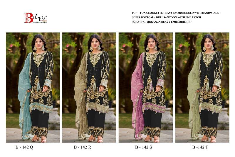 Bilqis B 142 Q To T Georgette Pakistani Salwar Kameez Collection