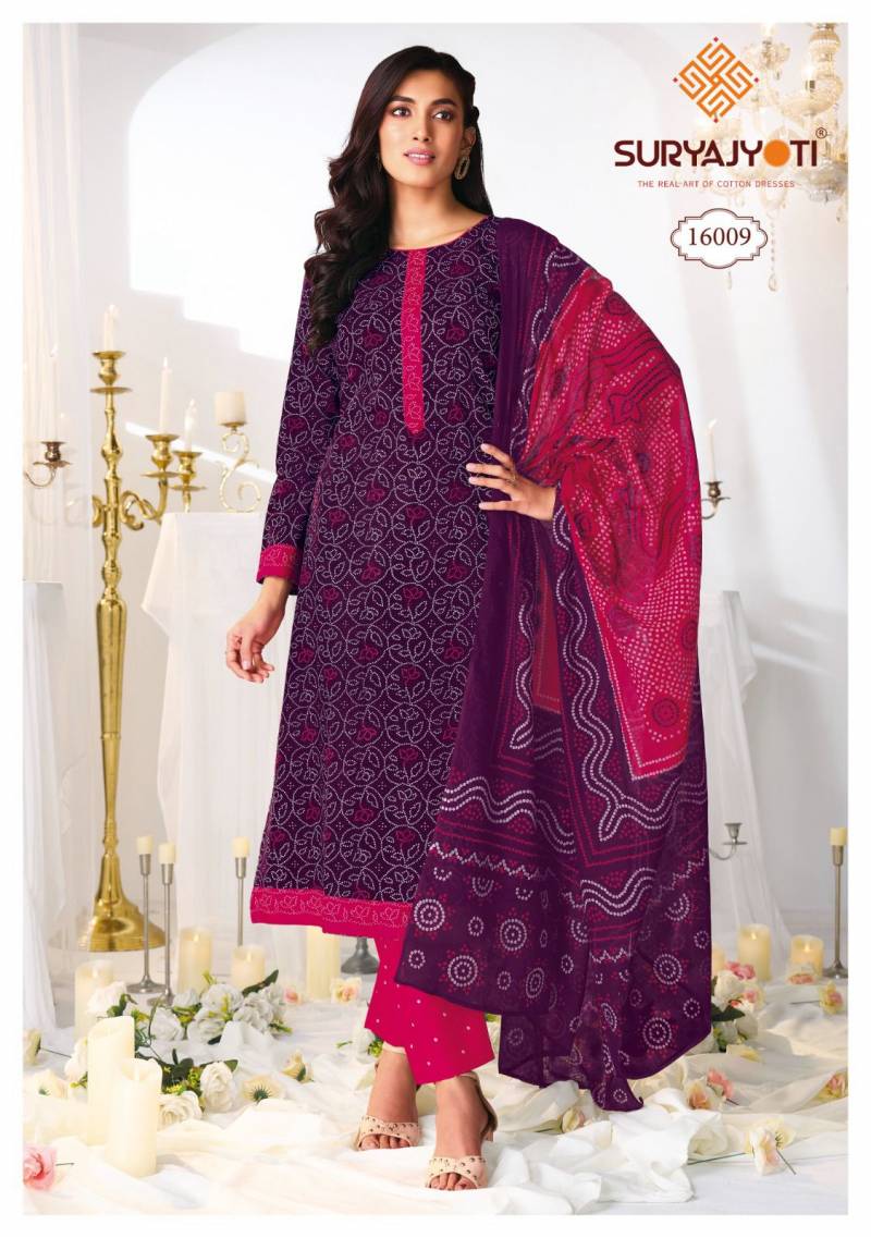 Suryajyoti Bandhani Special Vol 16 Cotton Printed Dress Material