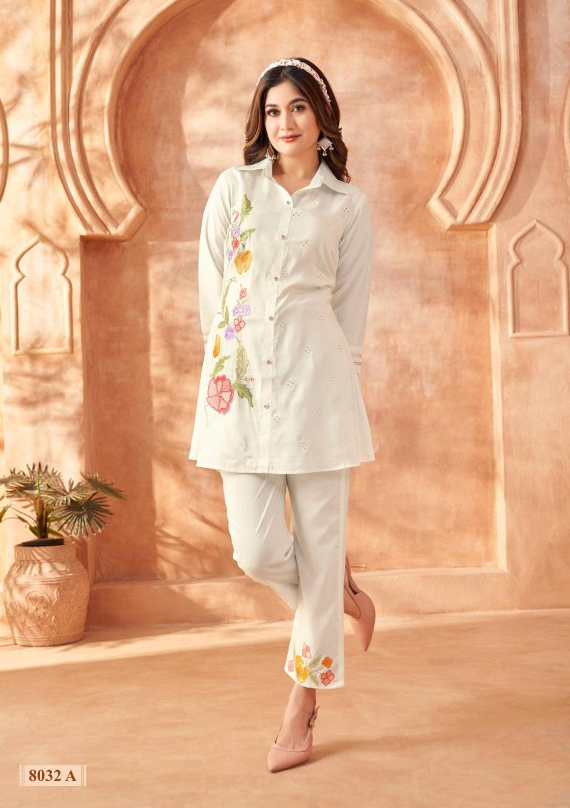 Afs 8015 And 8032 Embroidered Chinon Co Ord Sets Collection