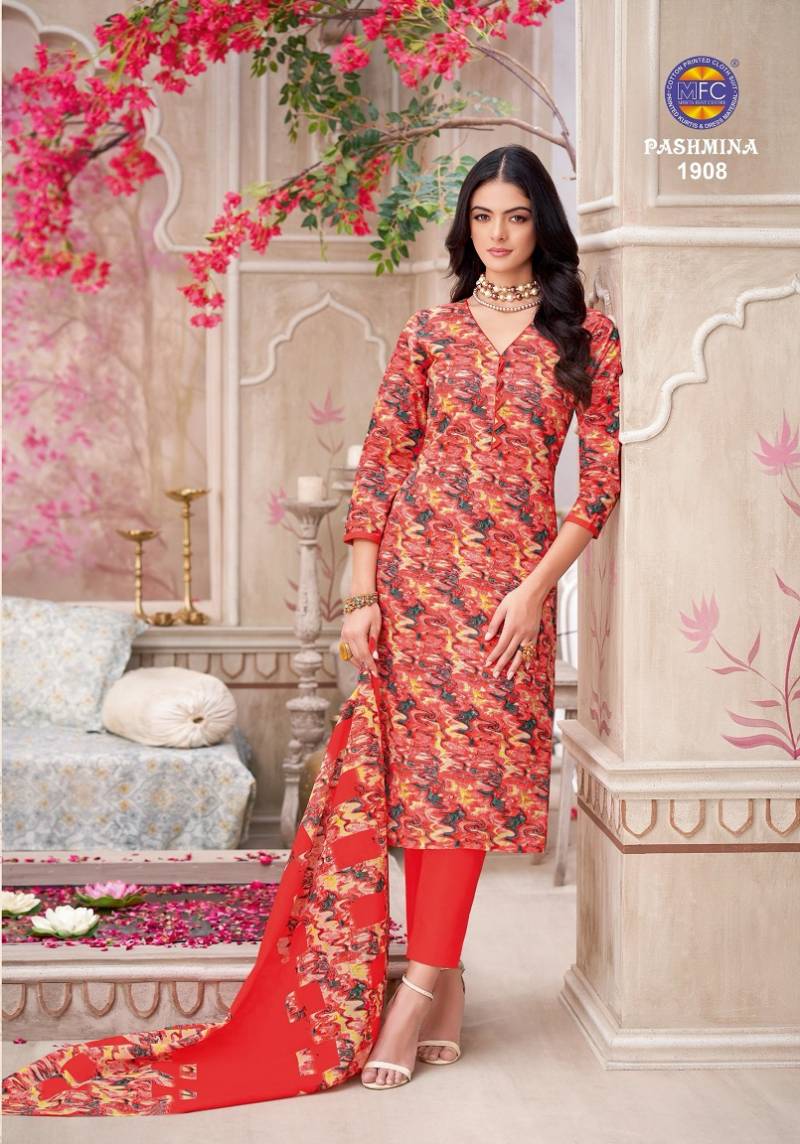 Mfc Pashmina Vol 19 Cotton Printed Dress Material Collection