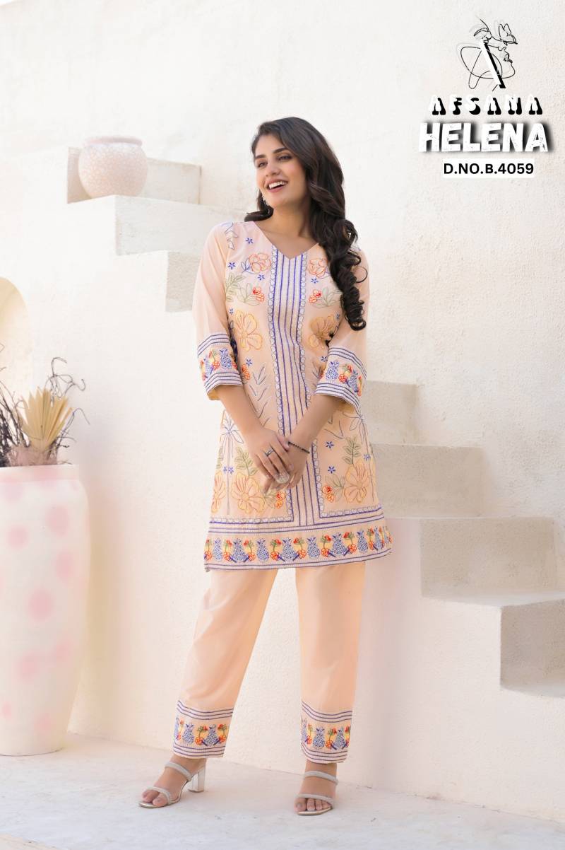 Afsana Helena Cotton With Embroidered Co Ord Set Collection