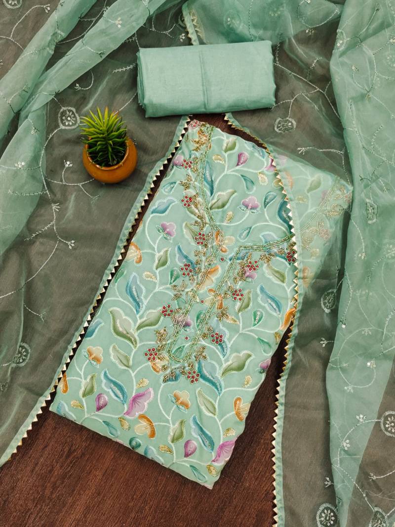 Color Set 9060 Organza Printed Dress Material Collection