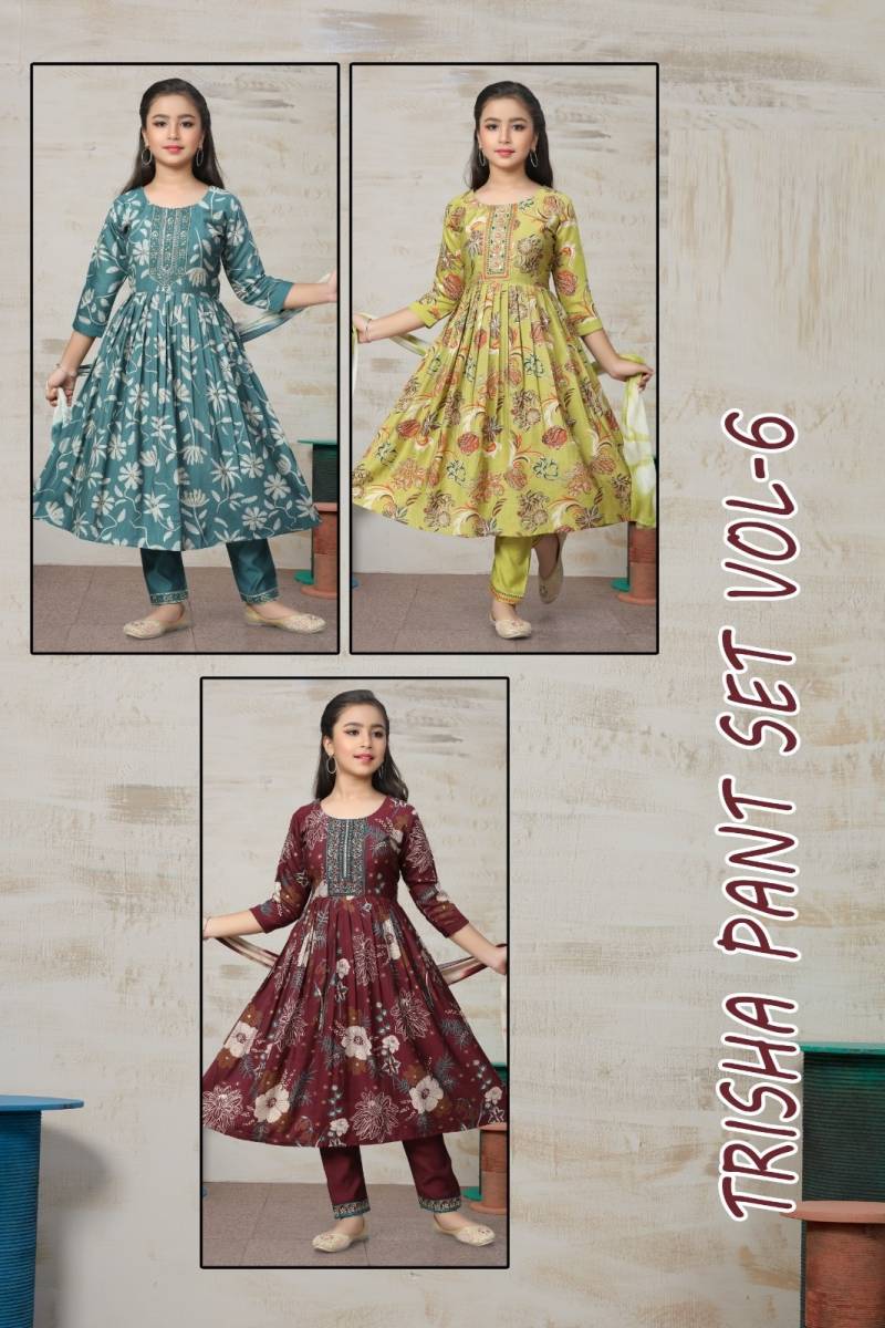 Trisha Pant Set Vol 6 Vatican Printed Kids Wear Collection