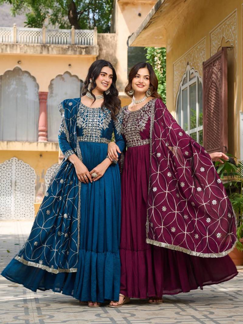 Luna Vol 39 Traditional Wear Vichitra Silk Gown Collection