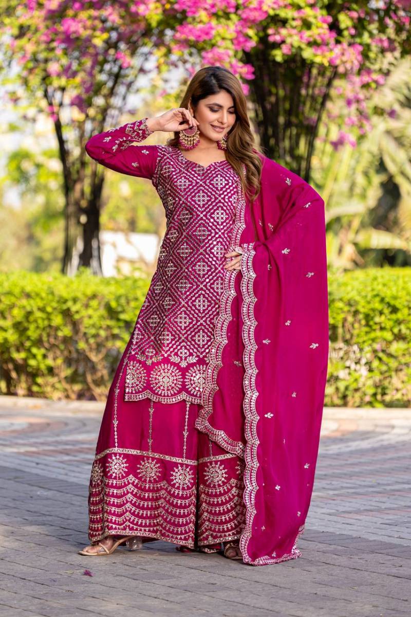 Luna Vol 40 Designer Chinon Embroidered Salwar Suits Collection