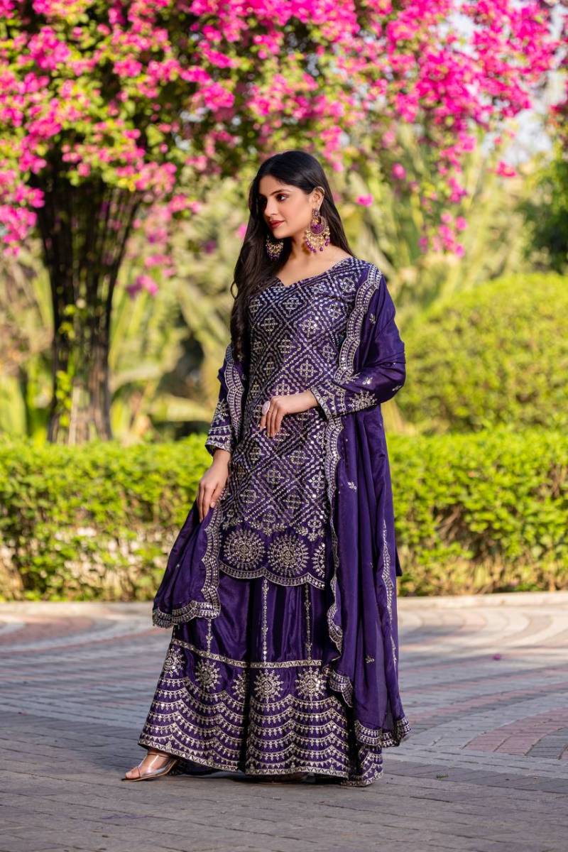 Luna Vol 40 Designer Chinon Embroidered Salwar Suits Collection