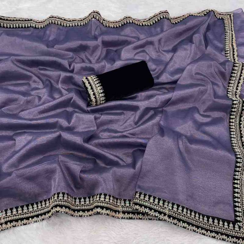 Kc 857 Designer Embroidered Twill fancy Saree Collection