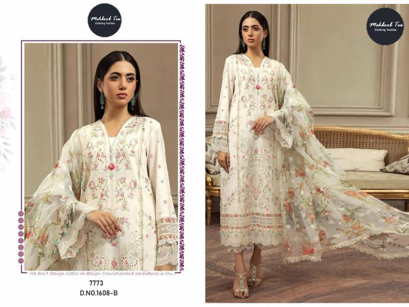 Mehboob Tex 1608 A To D Cotton Dupatta Pakistani Salwar Suits