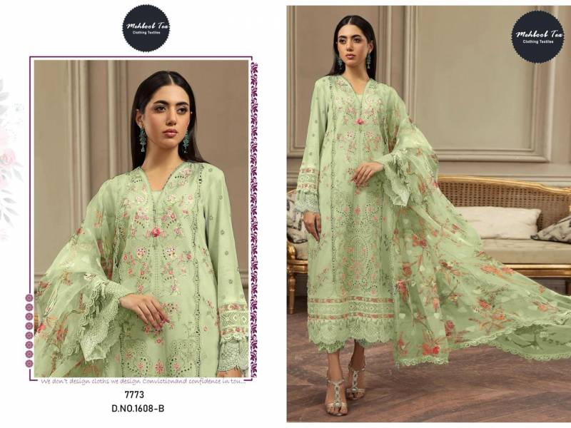 Mehboob Tex 1608 A To D Cotton Dupatta Pakistani Salwar Suits