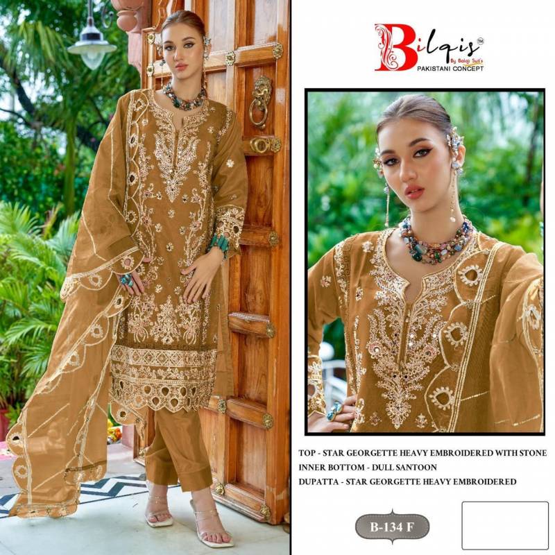 Bilqis B 134 E To H Star Georgette Pakistani Salwar Kameez Collection