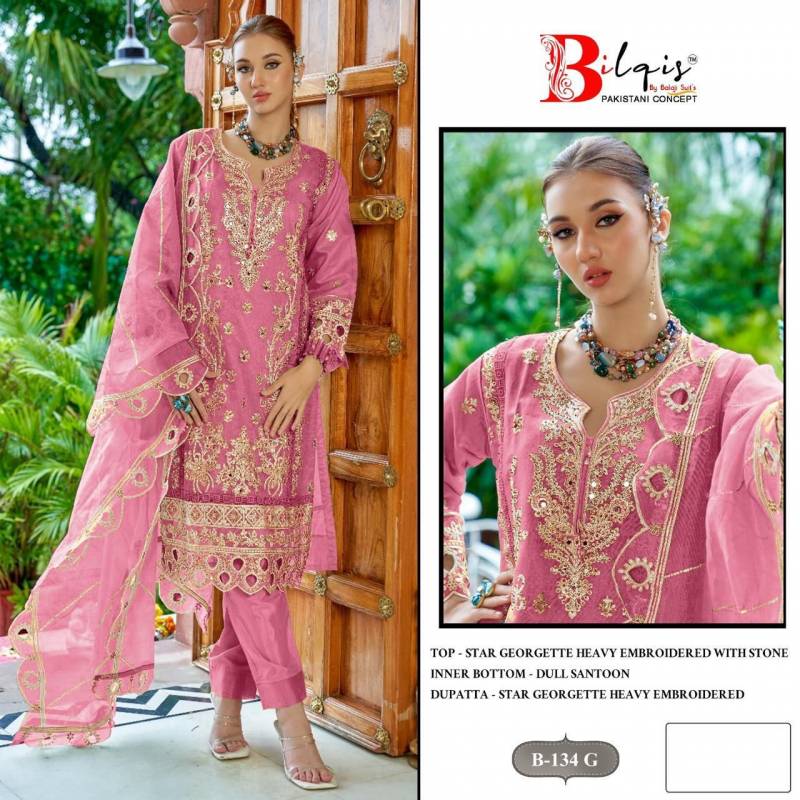 Bilqis B 134 E To H Star Georgette Pakistani Salwar Kameez Collection