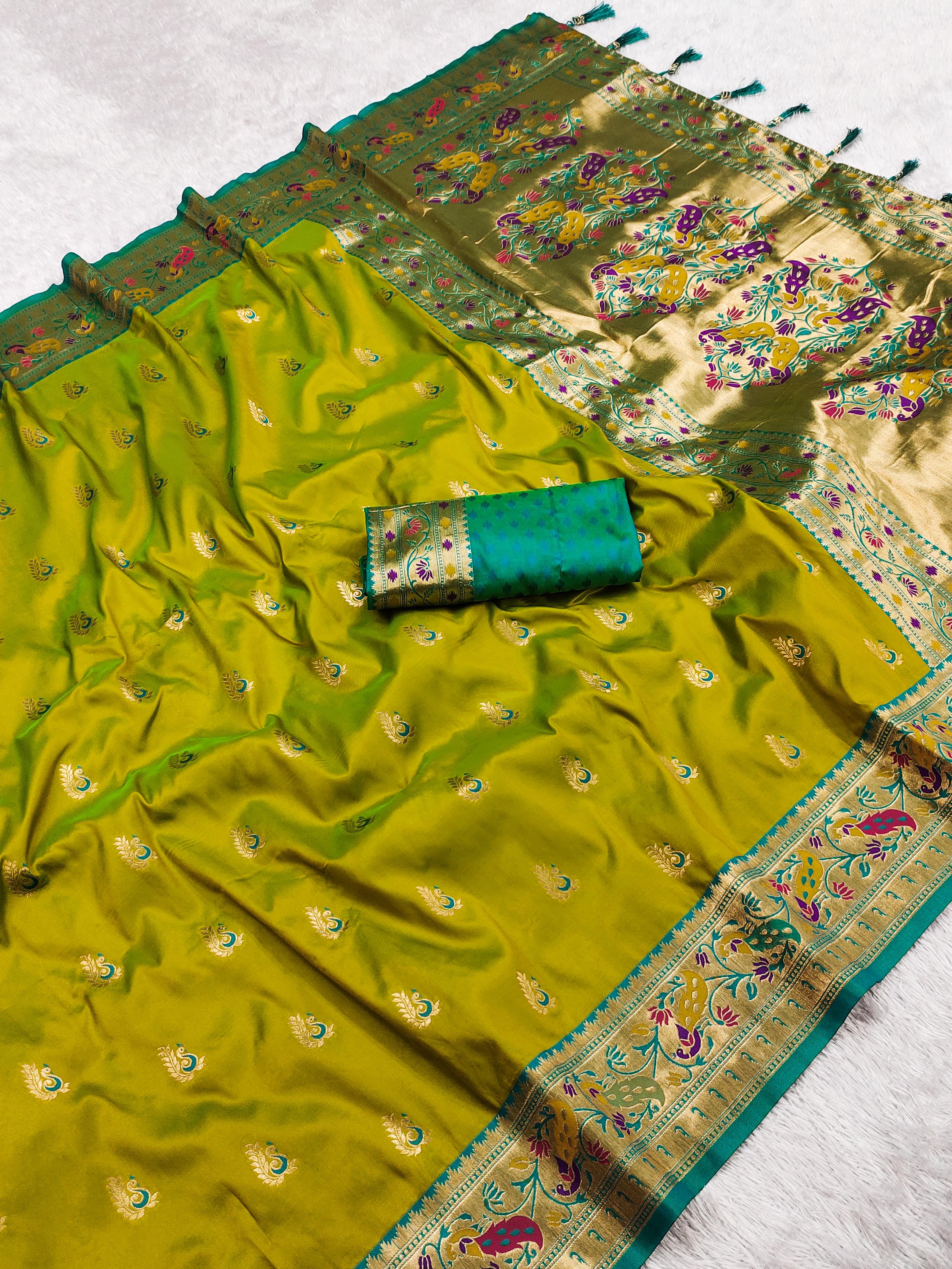 Royal  Paithani 1 Soft Pethani Silk Zari Weaving Saree Collection