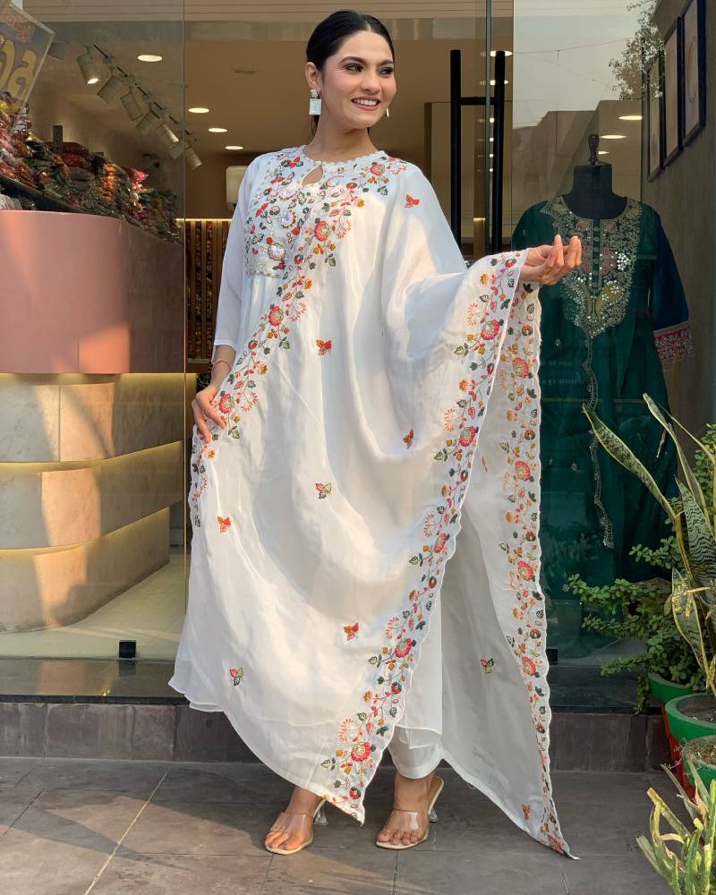 Sweta 01 Viscose Chinon Kurti Bottom With Dupatta