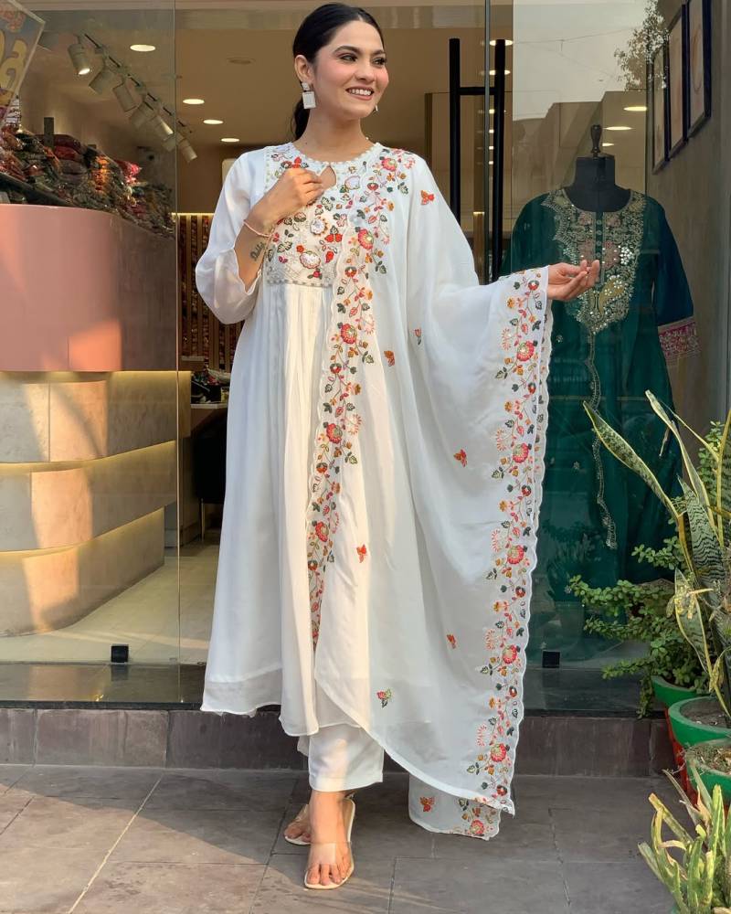 Sweta 01 Viscose Chinon Kurti Bottom With Dupatta