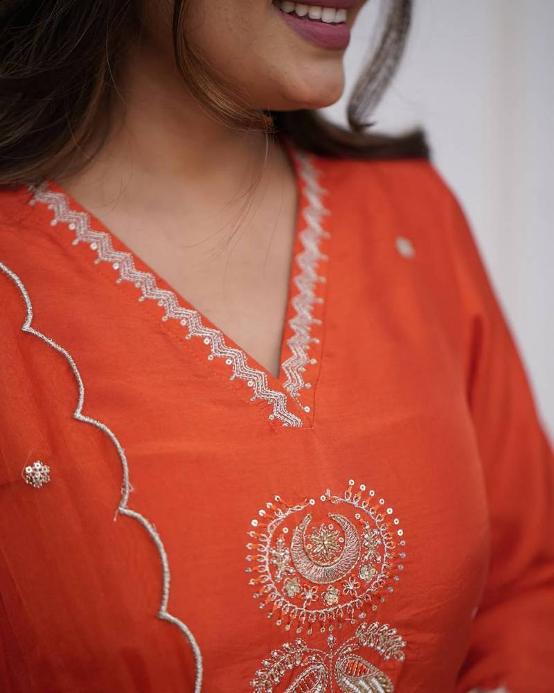 Ayesha 01 Viscose Chanderi Kurti Bottom With Dupatta