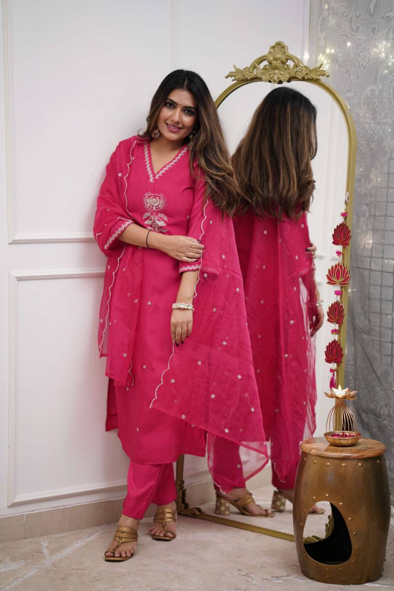 Ayesha 01 Viscose Chanderi Kurti Bottom With Dupatta