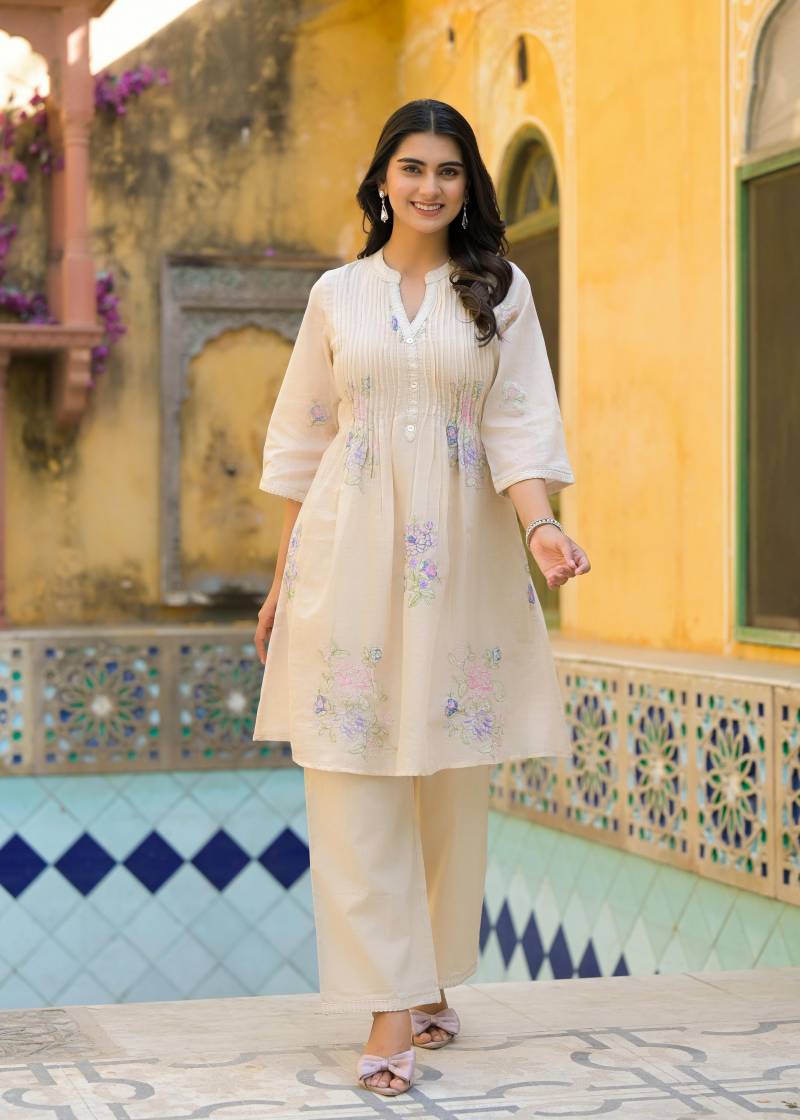 Tanyaa P 227 Mul Cotton With Handwork Kurti With Bottom Collection